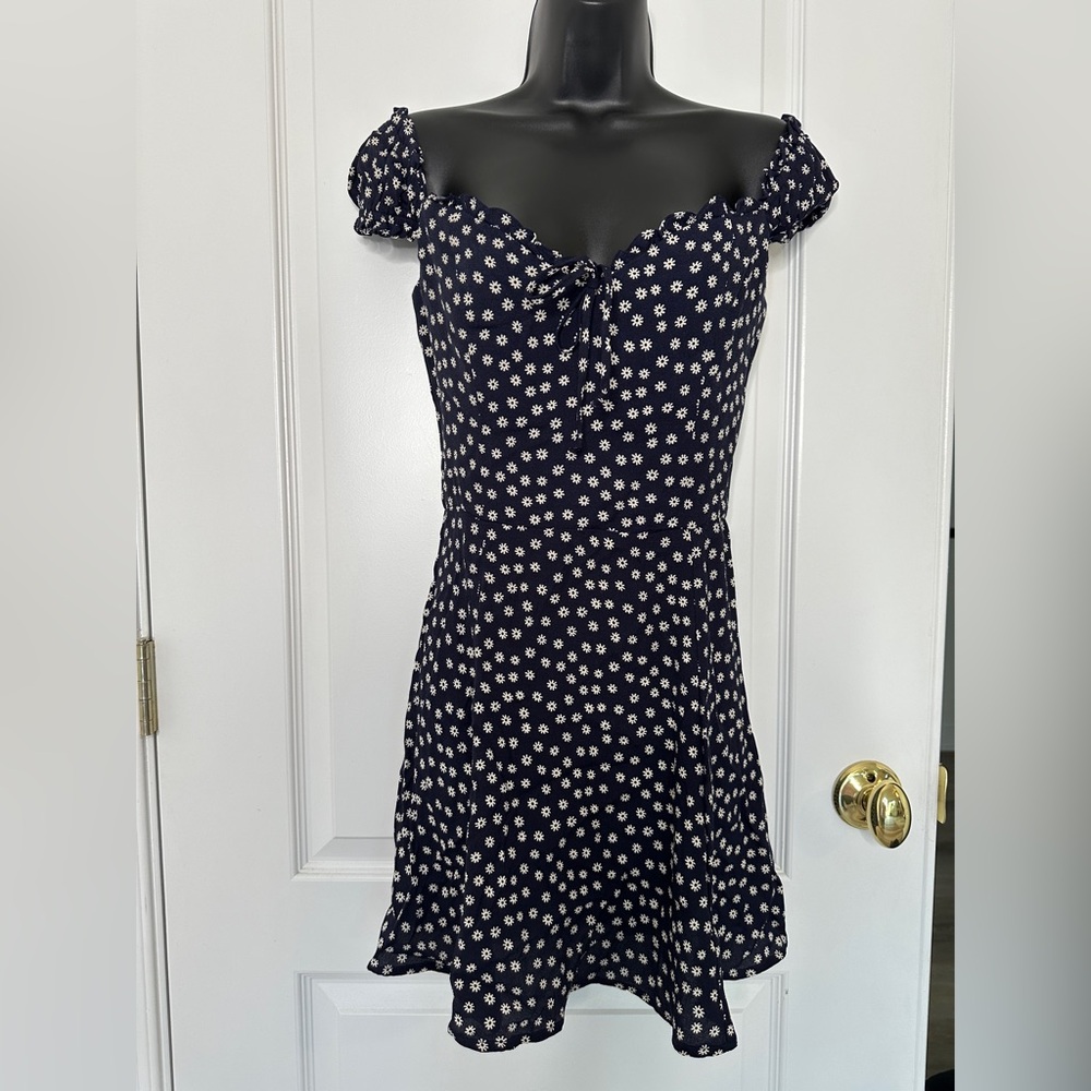 Reformation Blue and Black Mini Dress